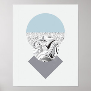 Poster Design minimalista da onda & dos pontos