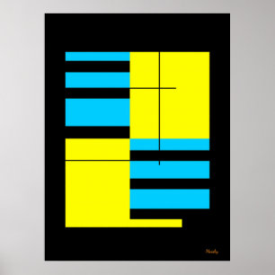 Poster Design Minimalista de Bauhaus, Amarelo e Grelha Ci