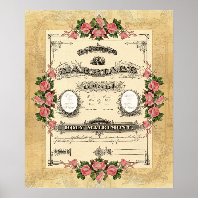 Poster Design Moderno de Certificado de Casamento de casa (Frente)