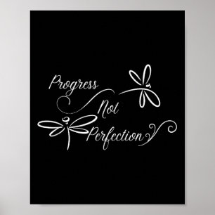 Poster Design Motivacional Progresso Não Perfeição