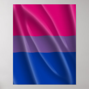 Pôster DESIGN ONDULADO da BANDEIRA BISSEXUAL do ORGULHO -