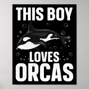 Poster Design Orca legal Para Rapazes Miúdos Baleia Orca 