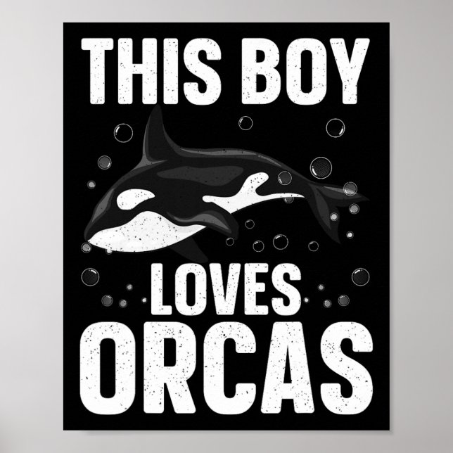 Poster Design Orca legal Para Rapazes Miúdos Baleia Orca  (Frente)