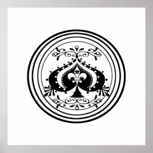 Pôster Design ornamentado da arte do póquer