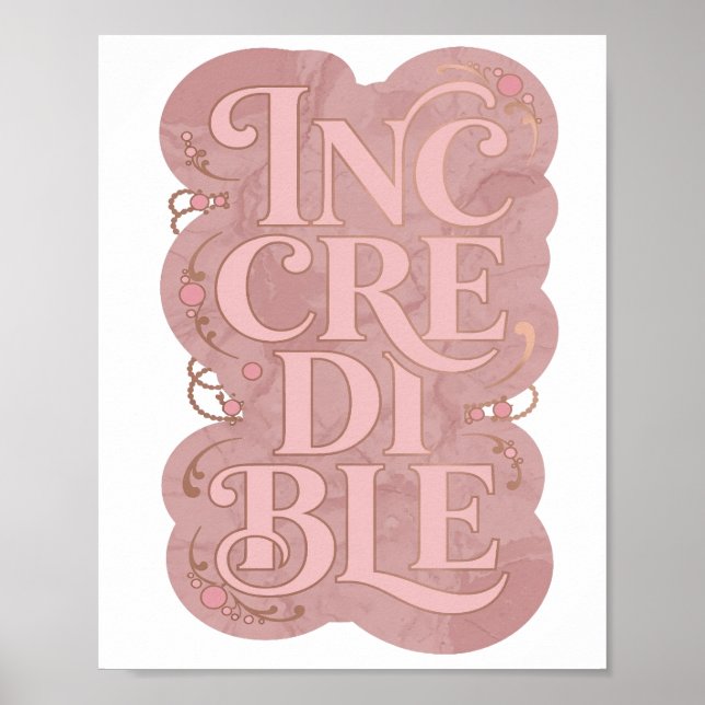 Poster Design Ousado Rosa INCRÍVEL Elegante (Frente)