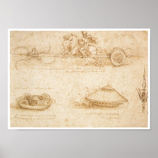 Pôster Design para um carro blindado, Leonardo da Vinci (Frente)