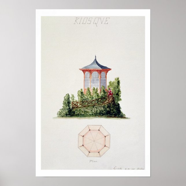 Pôster Design para um pavilhão em estilo oriental simplif (Frente)