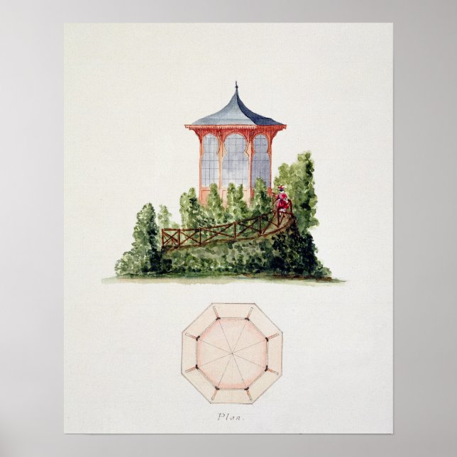 Poster Design para um pavilhão em estilo oriental simplif (Frente)