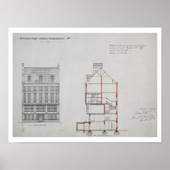 Pôster Design para uma casa para W. Flower Esq, Chelsea E (Frente)