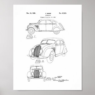 Pôster Design para uma patente do automóvel