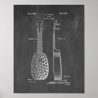 Poster Design Para Uma Patente Ukulele - Chalkboard