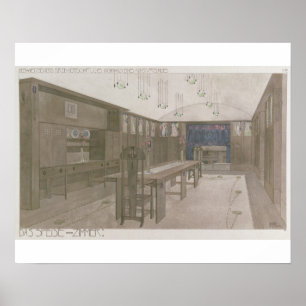 Pôster Design para uma sala de jantar, 1901 (litho da