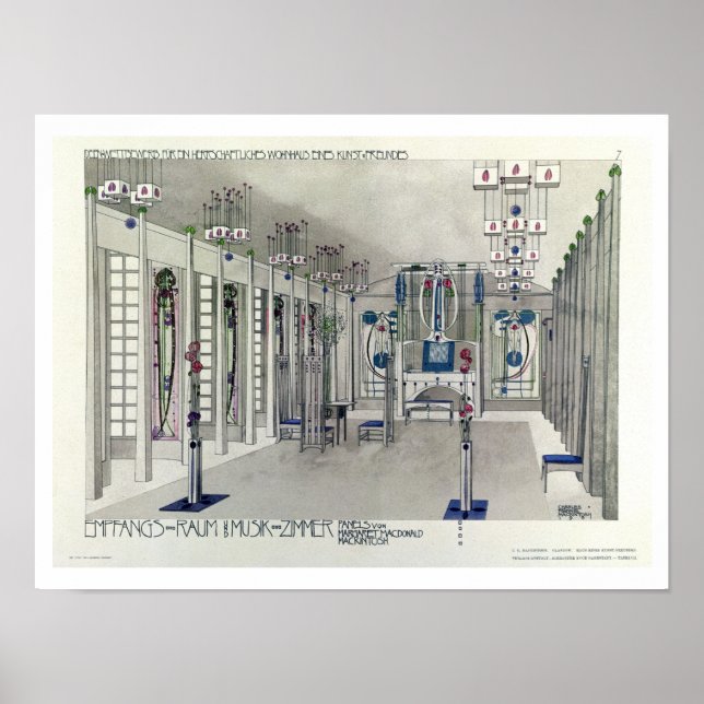 Pôster Design para uma Sala de Música com painéis de Marg (Frente)