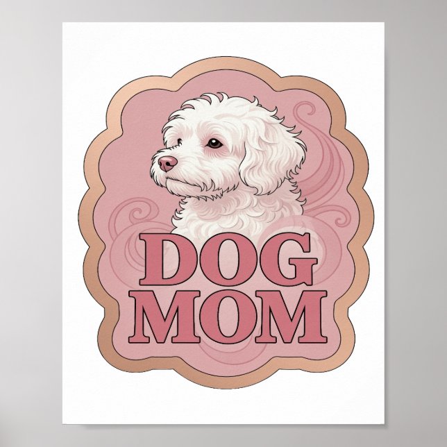 Poster Design Personalizado Catchy Pink MÃ£e de Cachorro (Frente)