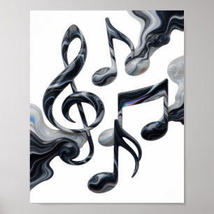 Poster Design Personalizado Classic Silver MÚSICA EM MOVI