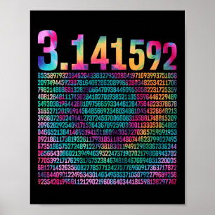 Poster Design Pi Para O Professor Tie Dye 3.14 Dígitos Pi