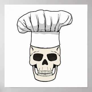 Poster design PNG baixável do crânio de chef Jolly Roger