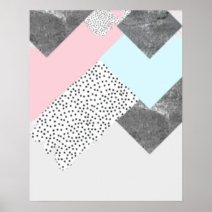 Poster Design pontilhado de Geomtric mármore Pastel