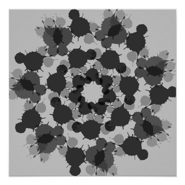 Pôster design preto-abstrato e-cinza (Frente)