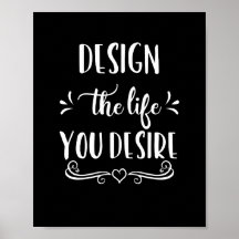 Design preto e branco da vida que você deseja Post