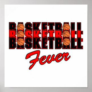 Poster design preto e vermelho com febre basal