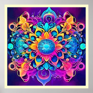Poster Design Psychedelic Mandala