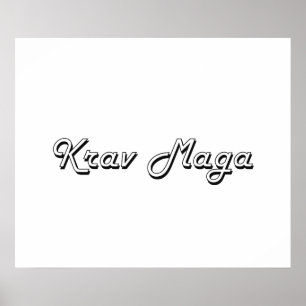 Pôster Design retro clássico de Krav Maga