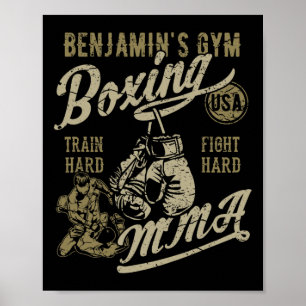 Poster Design Retro de Benjamin para Academia de Boxe Mma