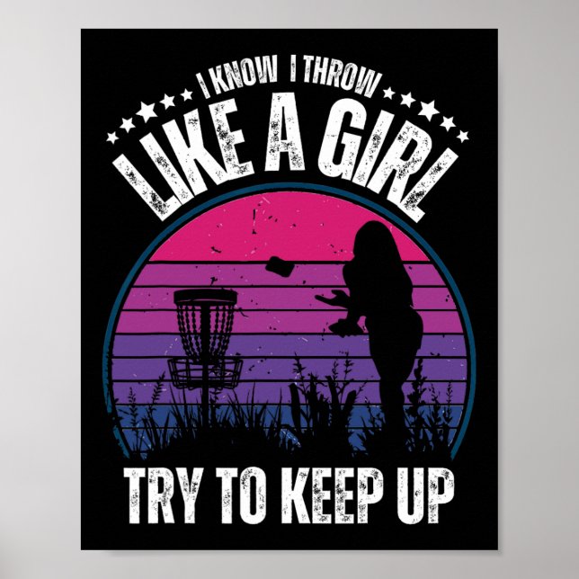 Poster Design Retro de Disco de Golfe para Mulheres Menin (Frente)