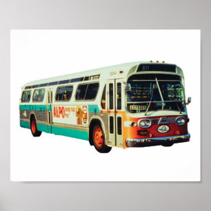 POSTER DESIGN RETRO DO ÔNIBUS DO TRÂNSITO DA C.A.