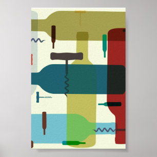 Pôster Design retro do vinho do estilo