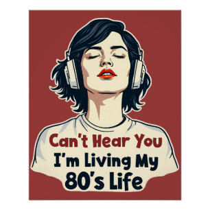 Pôster Design Retrô Nostálgico dos Anos 80 para Amantes d