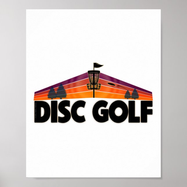 Poster Design Retro para Amantes de Disc Golf - Esporte D (Frente)