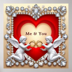 Poster Design Romântico do Coração