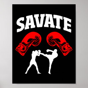Poster Design Savate Boxing Kick Mma Kickboxing