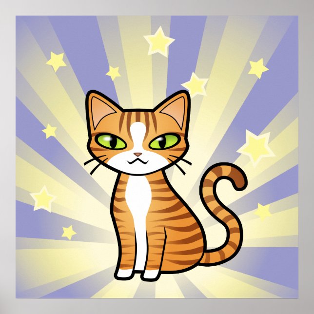 Pôster Design Seu Próprio Gato De Cartoon (Frente)