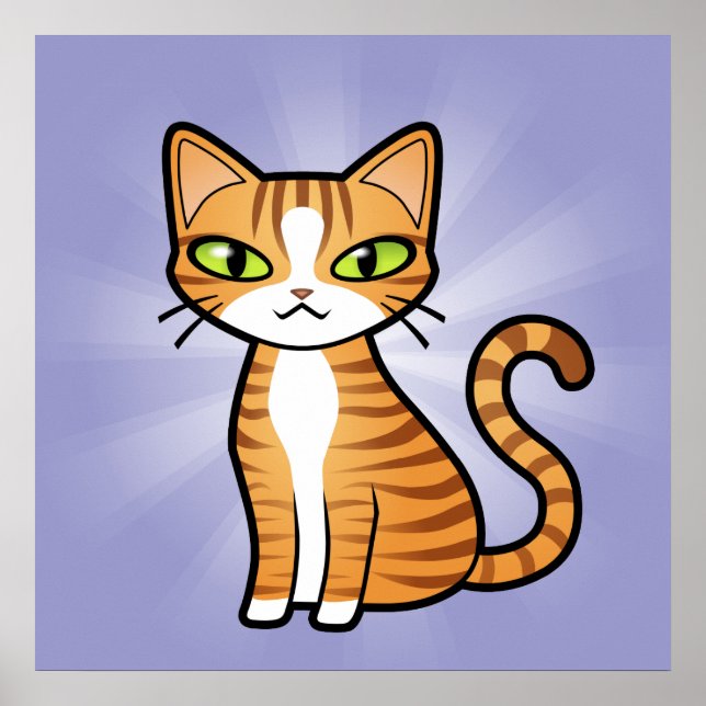 Poster Design Seu Próprio Gato De Cartoon (Frente)