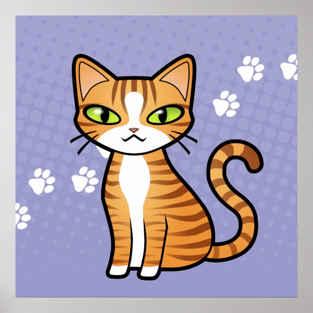Poster Design Seu Próprio Gato De Cartoon (Frente)
