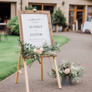 Poster Design Simples de Tendy Script de Bodas-Vindas