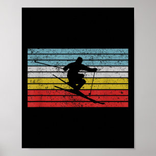Poster Design Skier Jumping do Esportes de Esqui ao estil