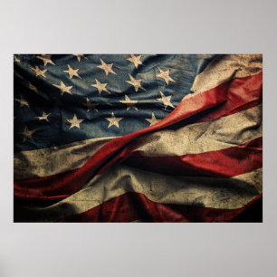 Poster Design Tecido de Onda de Sinalizador Americano