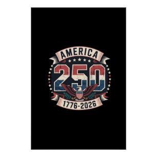 Pôster Design Tri-Blend Patriótico América 250 Vintage