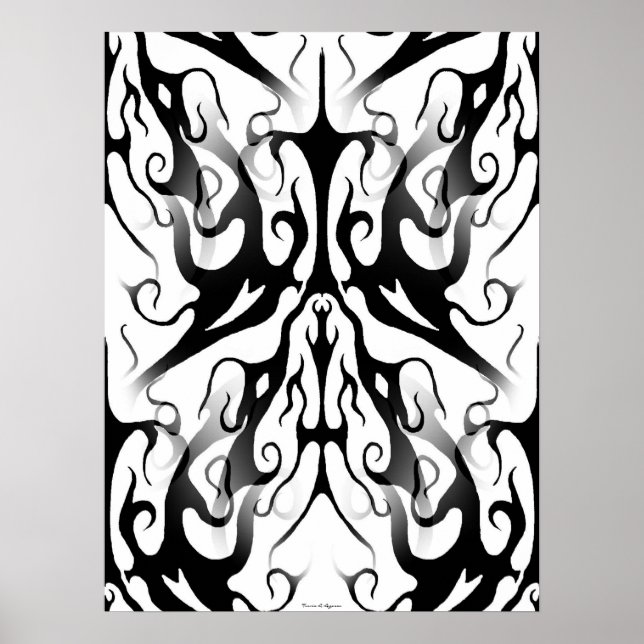 Poster Design Tribal Face em Fogo e Chamas (Frente)