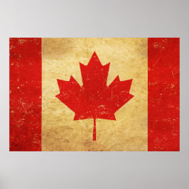 Poster Design Vintage da Bandeira do Canadá