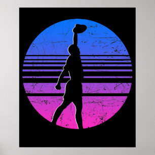 Poster Design Vintage do Player de Disco Frisbee