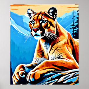 Poster Design Vista de Cougar Alpino