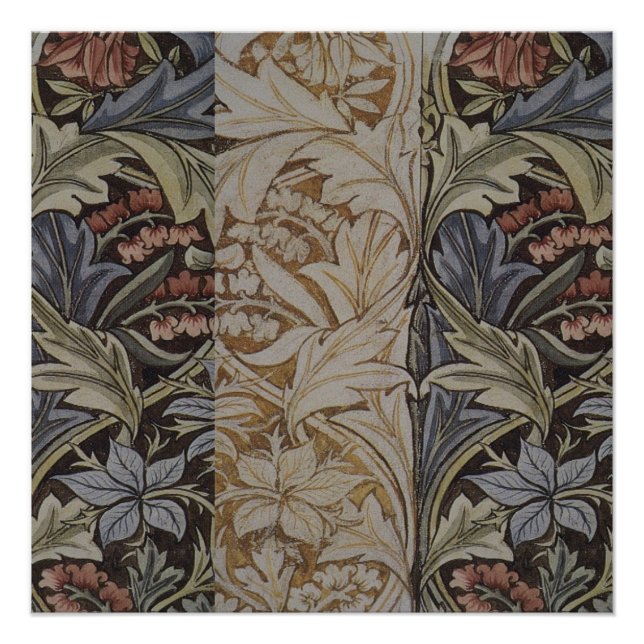 Pôster Design William Morris Bluebell Tapeçaria (Frente)