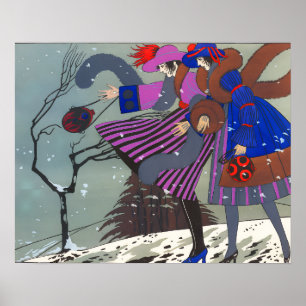 POSTER DESIGNADOR DE NEVE/CUSTO DE FASHION DO WINTER