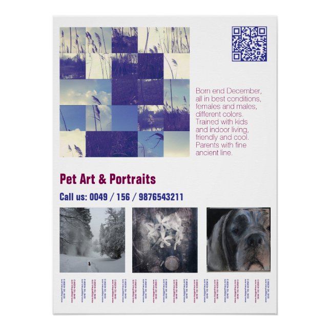 Pôster Designer Great Dane Puppy Poster (Frente)