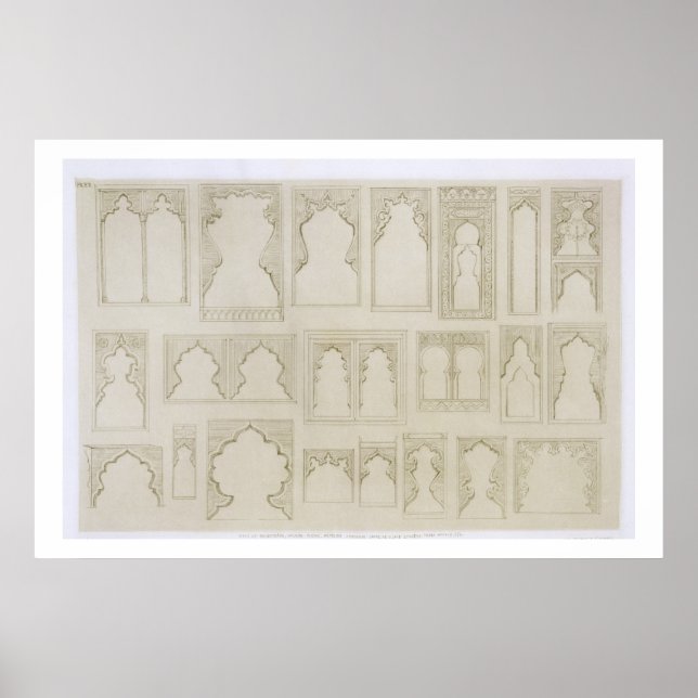 Pôster Designs de arco islâmicos e mórbidos para balcões, (Frente)